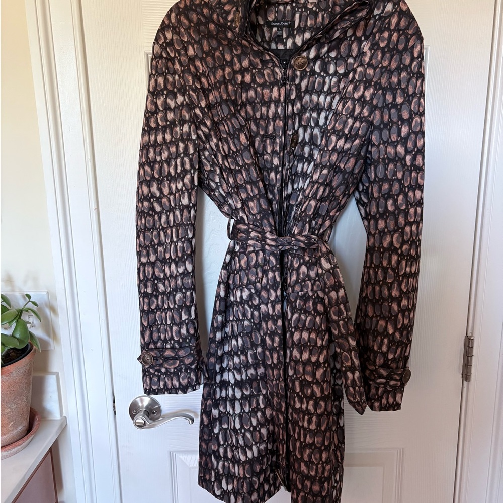 Samuel Dong Stylish Patterned Trench Coat